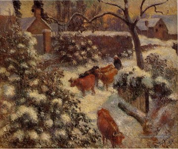 effet de neige à montfoucault 1882 Camille Pissarro Peinture à l'huile